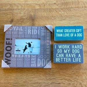 ✨HP✨ Bundle of Dog Picture Frame & Wall Hangings